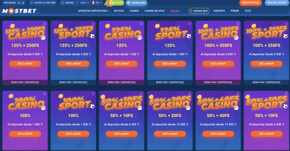 código de promoción mostbet